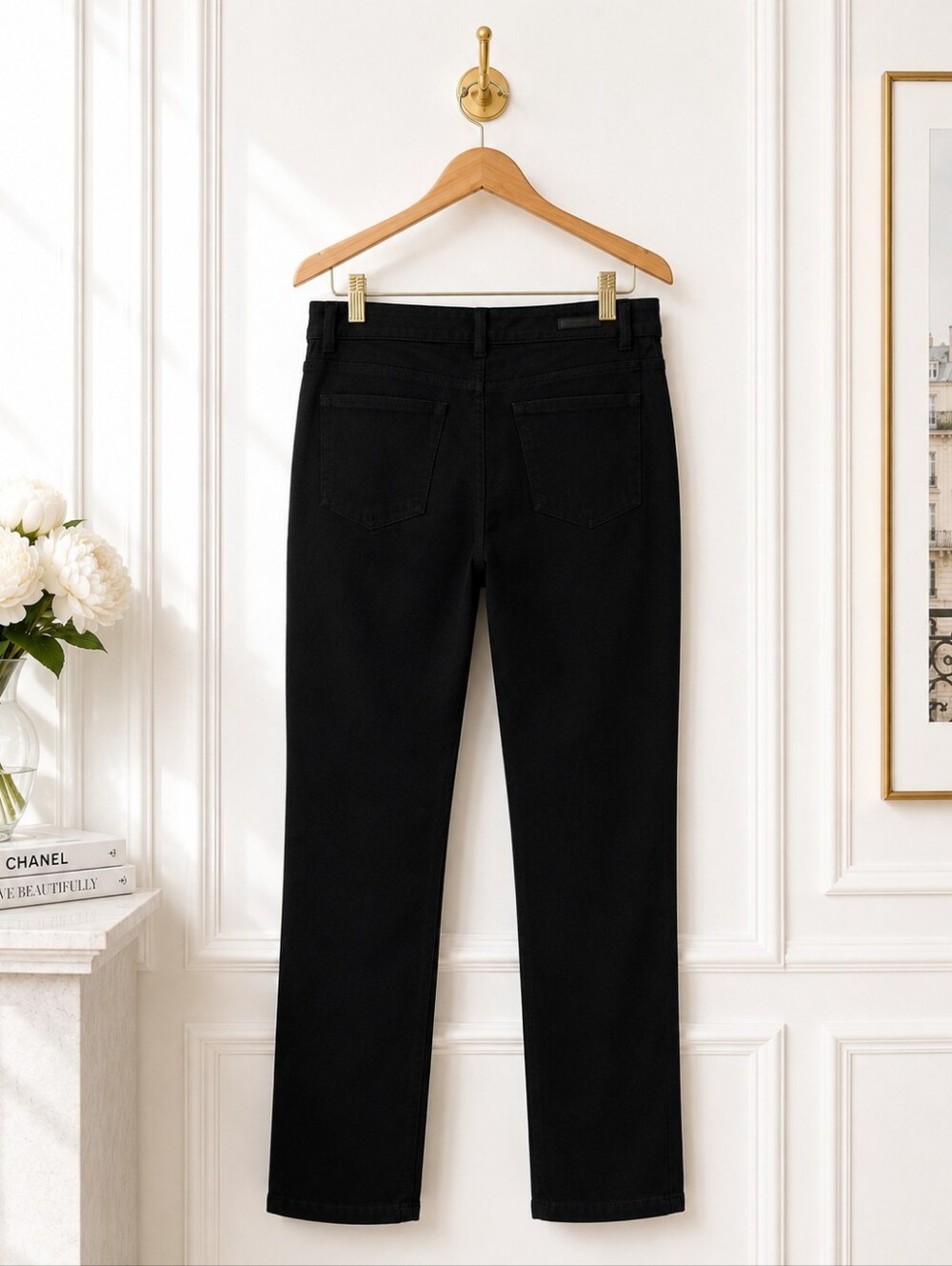 DKNY Black Straight Leg Pants Size 34 Classic Everyday Trousers - Picture 7 of 11